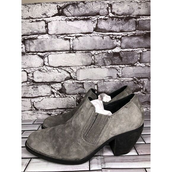 Born Fredrika Gray Suede Leather Pointed Low Cut Heel Booties Women Sz 11M US/43 - Picture 10 of 16